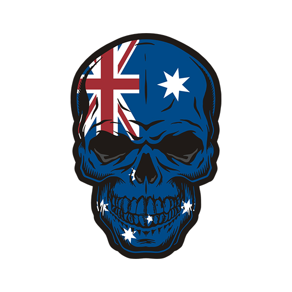 Australian Flag Skull Aussie Australia Sticker Decal V4 Rotten Remains