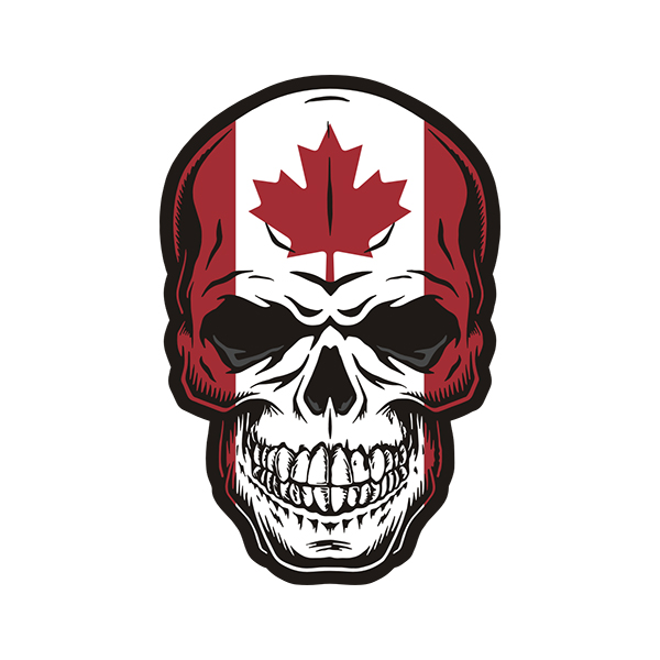 Canada Flag Skull Canadian Maple Leaf Canuck Sticker Decal V4 Rotten Remains