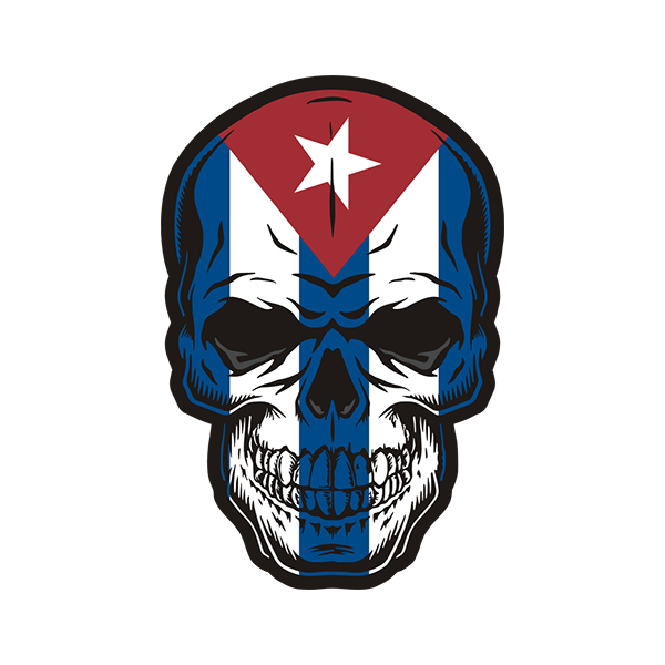 Cuba Flag Skull Cuban Sticker Decal V4 Rotten Remains