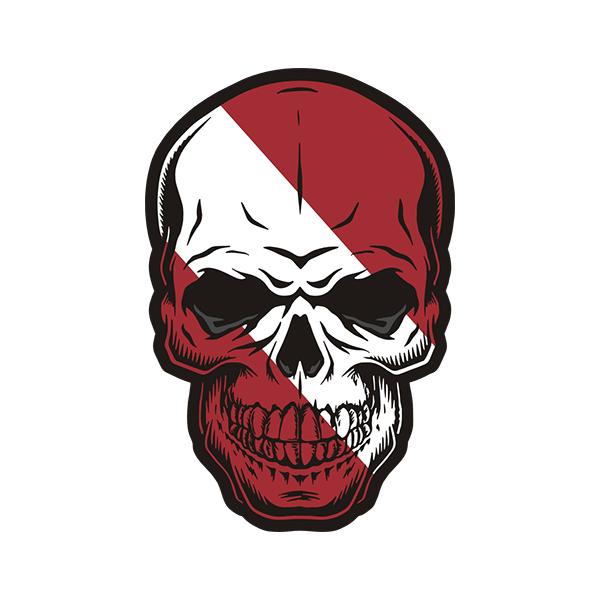 Scuba Dive Flag Skull Diver Down Sticker Decal V4 Rotten Remains