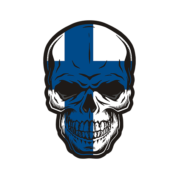 Finland Flag Skull Finnish Nordic Scandinavian Sticker Decal V4 Rotten Remains