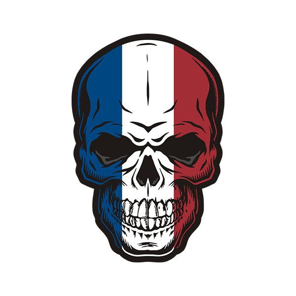 France Flag Skull French Sticker Decal V4 Rotten Remains