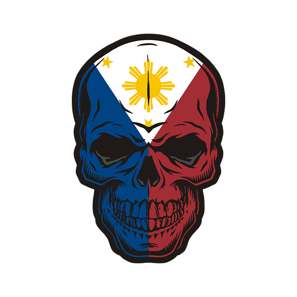 Philippines Flag Skull Philippine Filipino Pinoy Sticker Decal V4 Rotten Remains