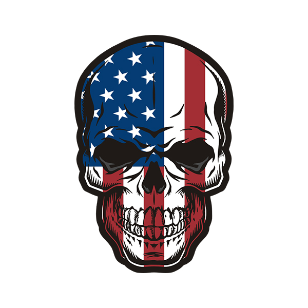 American Flag Skull United States USA U.S. Sticker Decal V4 Rotten Remains