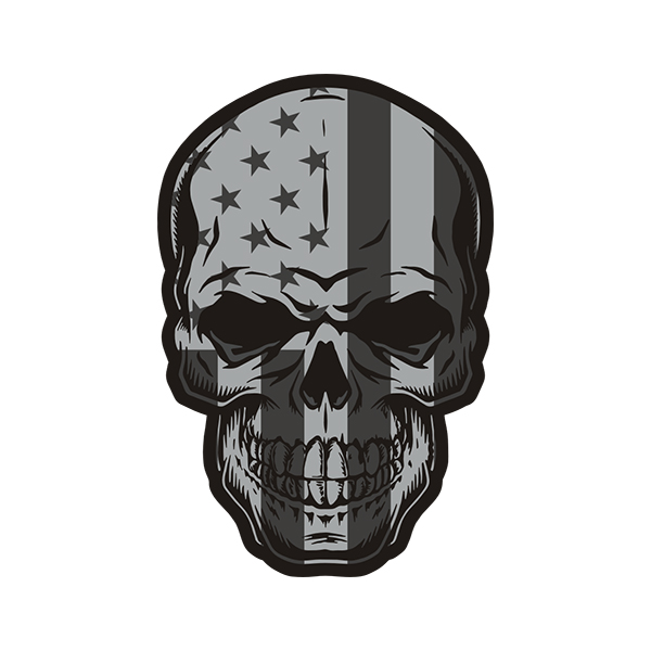 American Inverted Subdued Flag Skull Tactical Military Sticker Decal V4 Rotten Remains
