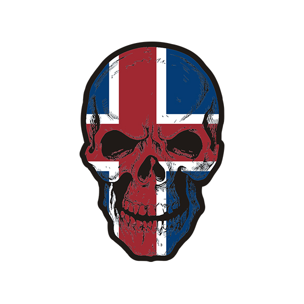 Iceland Flag Skull Decal Icelandic Nordic Skulls Vinyl Car Sticker V2 Rotten Remains