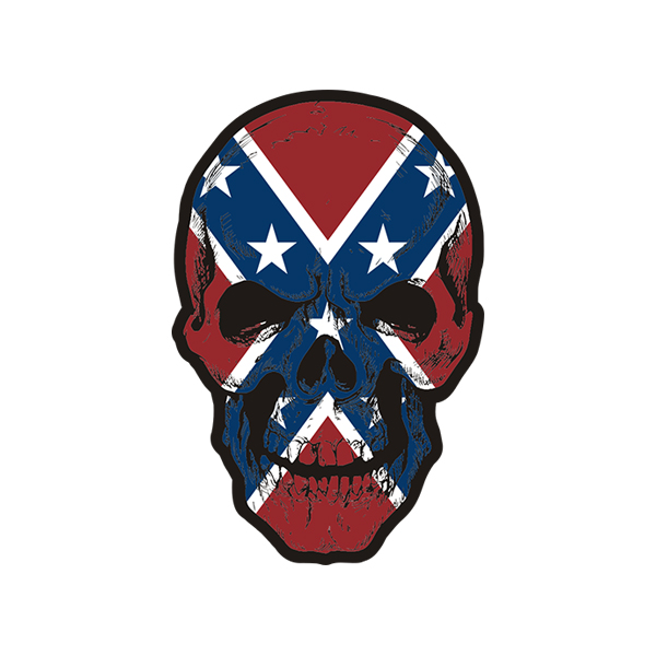 Rebel Flag Skull Confederate States Civil War Sticker Decal V2 - Rotten ...