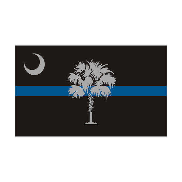 South Carolina State Flag Thin Blue Line SC Police Officer Sheriff Sticker Decal Rotten Remains