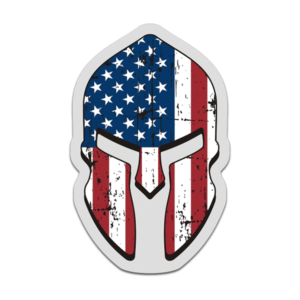 American Flag Spartan Helmet Decal United States Patriot Sticker Rotten Remains