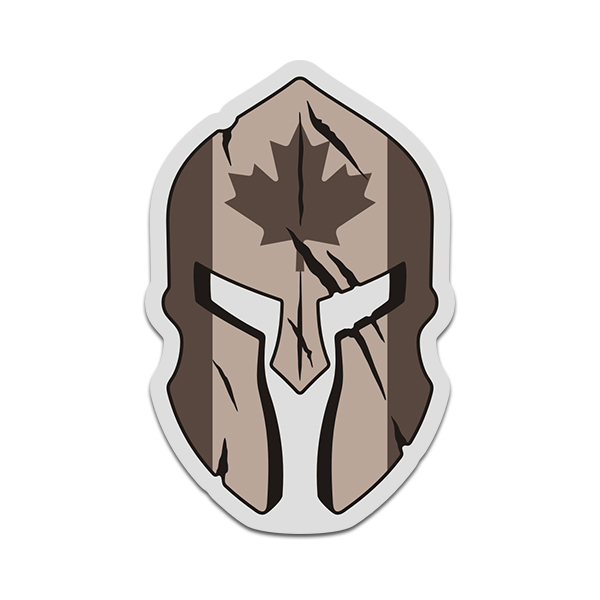 Canada Desert Tan Flag Spartan Helmet Military Armed Forces Sticker Decal V3 Rotten Remains