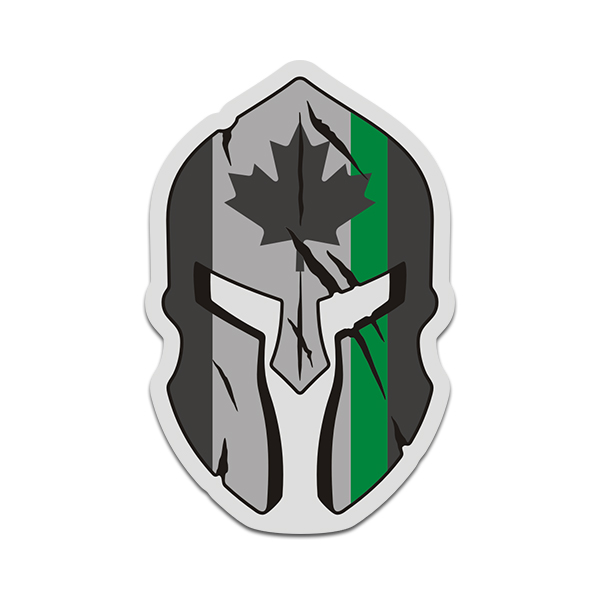 Canada Thin Green Line Flag Spartan Helmet Military Sticker Decal V3 Rotten Remains