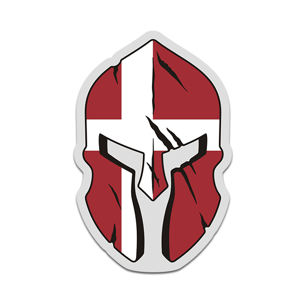 Denmark Flag Spartan Helmet Danish Nordic Scandinavian Sticker Decal V3 ...