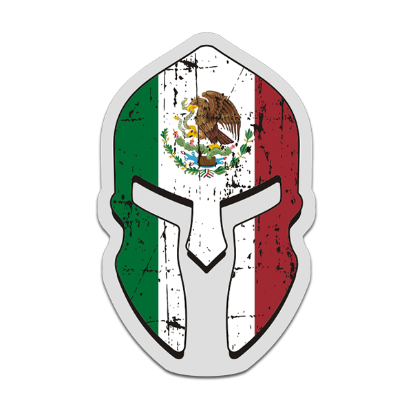 Mexico Flag Spartan Helmet Decal Mexican Sticker Rotten Remains