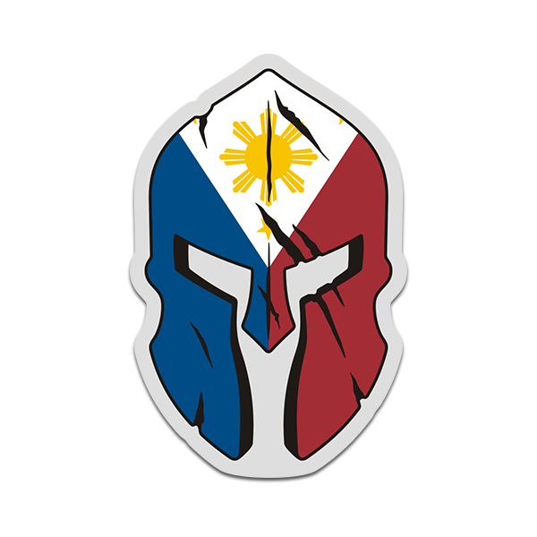 Philippines Flag Spartan Helmet Philippine Filipino Pinoy Sticker Decal V3 Rotten Remains