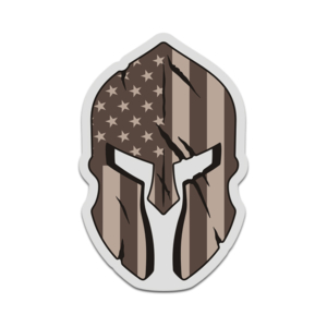 American Desert Tan Flag Spartan Helmet Military Armed Forces Sticker Decal V3 Rotten Remains