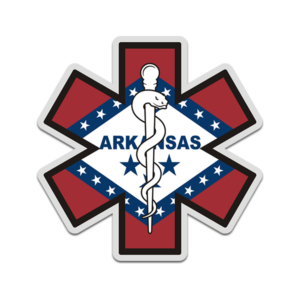 Arkansas State Flag Star of Life AR EMT Paramedic EMS Sticker Decal Rotten Remains