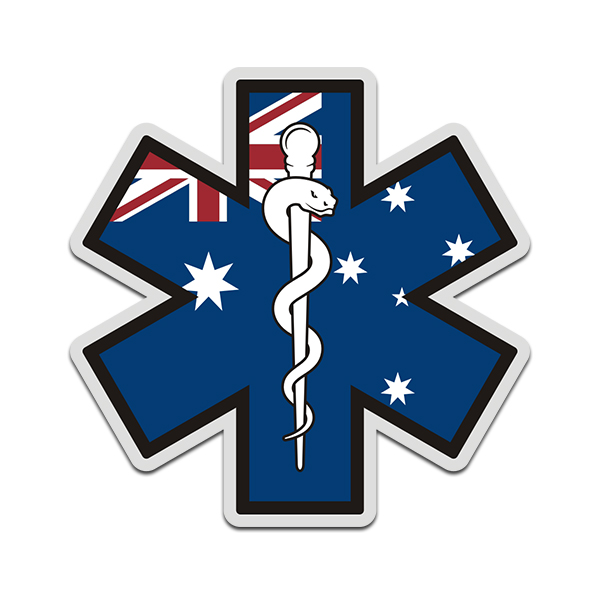 Australia Star of Life Decal Australian Flag Paramedic EMT EMS Sticker Rotten Remains