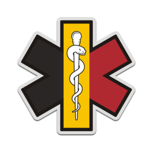 Belgium Star of Life Decal Belgian Flag Paramedic EMT EMS Sticker Rotten Remains