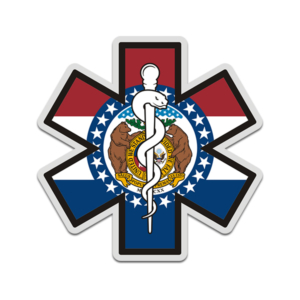 Missouri State Flag Star of Life MO EMT Paramedic EMS Sticker Decal Rotten Remains