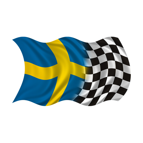 Sweden Racing Checkered Flag Decal Swedish Race Car Vinyl Sticker (RH) Rotten Remains