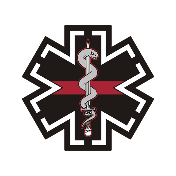 Tactical Medic Thin Red Line Firefighter EMT Sticker Decal Rotten Remains
