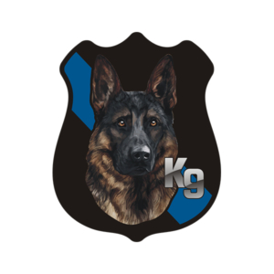 German Shepherd Thin Blue Line Police Badge Sticker Decal Rotten Remains