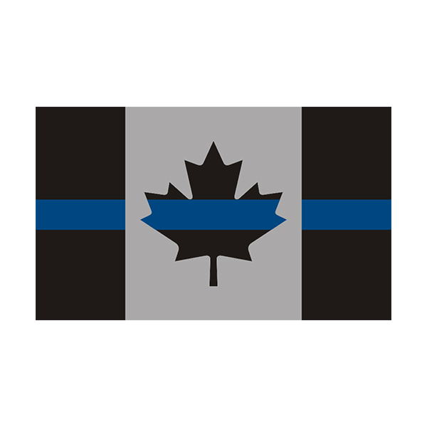 T 40 Blue Line Canadian Flag Reflective Decal MEDIUM Sticker Canada Police LEO 