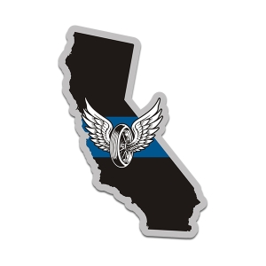 California Highway Patrol State Thin Blue Line Decal Winged Wheel Sticker Rotten Remains