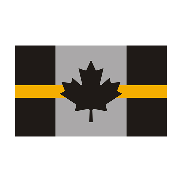 Thin Gold Line Canada Subdued Flag Canadian Sticker Decal Rotten Remains
