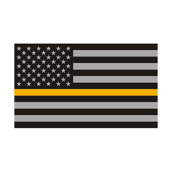 Thin Gold Line American Subdued Flag Sticker Decal (RH) Rotten Remains