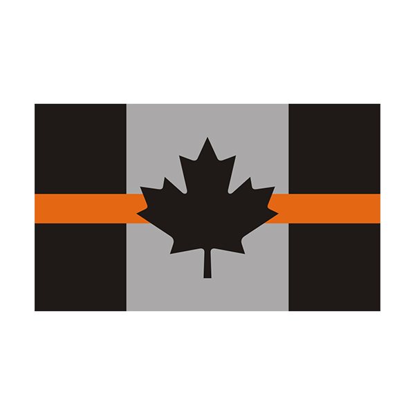 Thin Orange Line Canada Subdued Flag Canadian Sticker Decal Rotten Remains