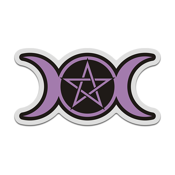 The Goddess Purple Triple Moon Pentacle Sticker Decal Rotten Remains