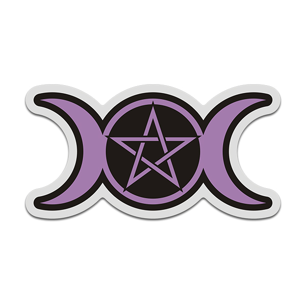 The Goddess Purple Triple Moon Pentacle Sticker Decal - Rotten Remains