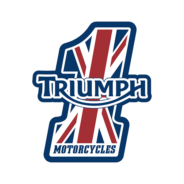 Triumph Motorcycles Number One 1 UK British Flag Sticker Decal V2 Rotten Remains