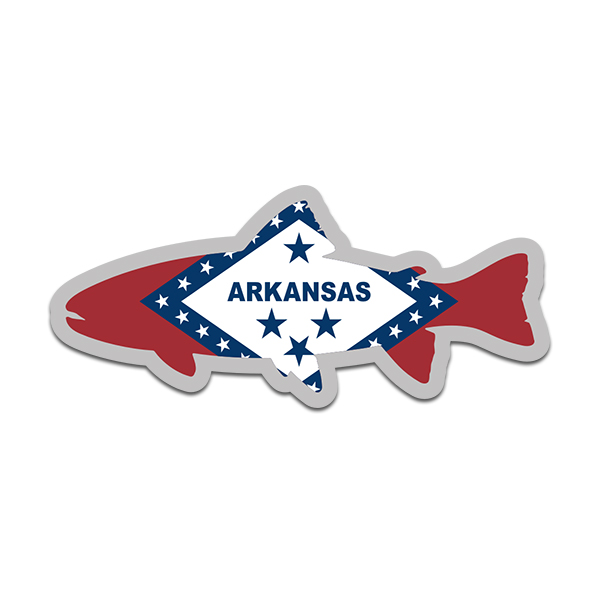 Arkansas State Flag Trout Fish Decal AR Fly Fishing Sticker Rotten Remains