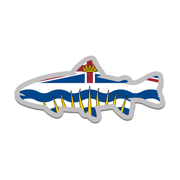 British Columbia Flag Trout Fish Decal BC Fly Fishing Sticker - Rotten  Remains