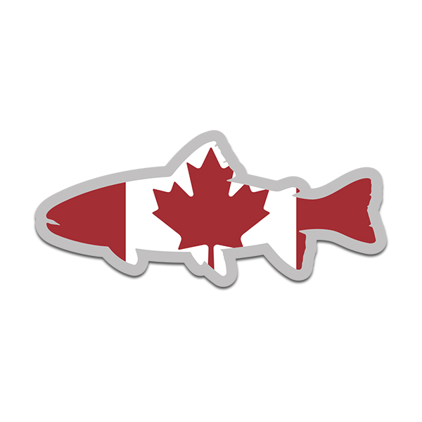Canada Flag Trout Fish Decal Canadian Fly Fishing Sticker