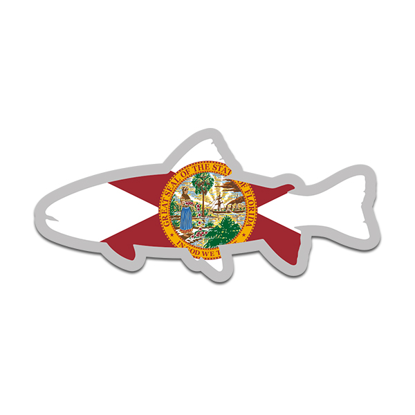 Florida State Flag Trout Fish Decal FL Fly Fishing Sticker Rotten Remains