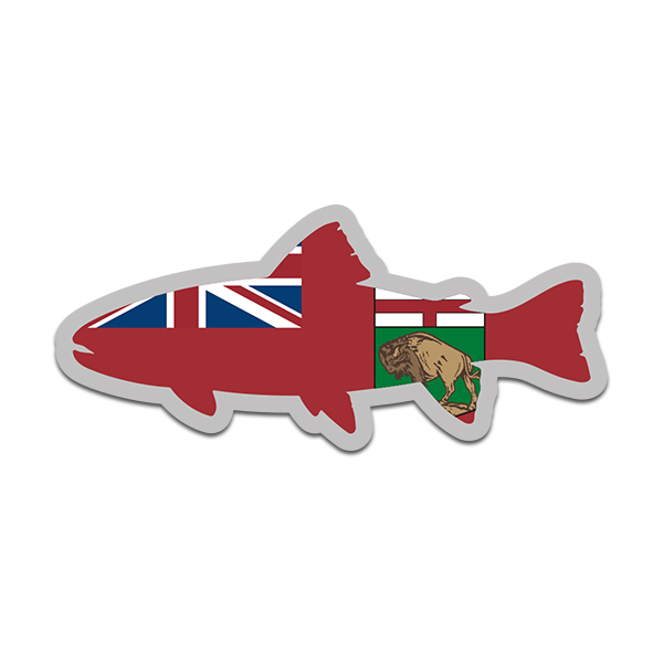 Manitoba Flag Trout Fish Decal MB Fly Fishing Sticker Rotten Remains