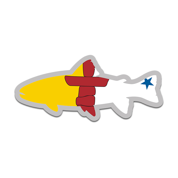 Nunavut Flag Trout Fish Decal NU Fly Fishing Sticker Rotten Remains