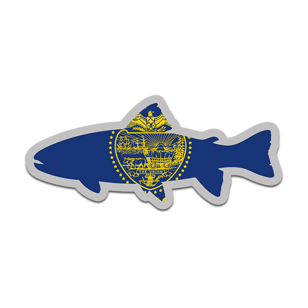 Oregon State Flag Trout Fish Decal OR Fly Fishing Sticker Rotten Remains