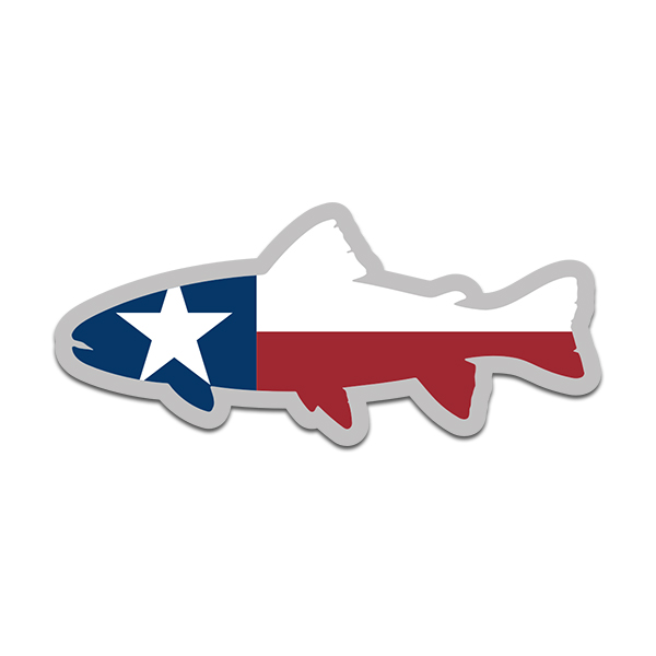 Texas State Flag Trout Fish Decal TX Fly Fishing Sticker Rotten Remains