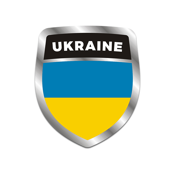 Ukraine Flag Shield Badge Sticker Decal Rotten Remains