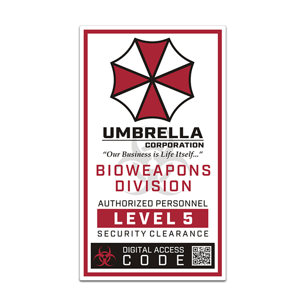 Umbrella Corp Bioweapons Division Sticker Decal Resident Evil Raccoon  Corporation V2 - Rotten Remains