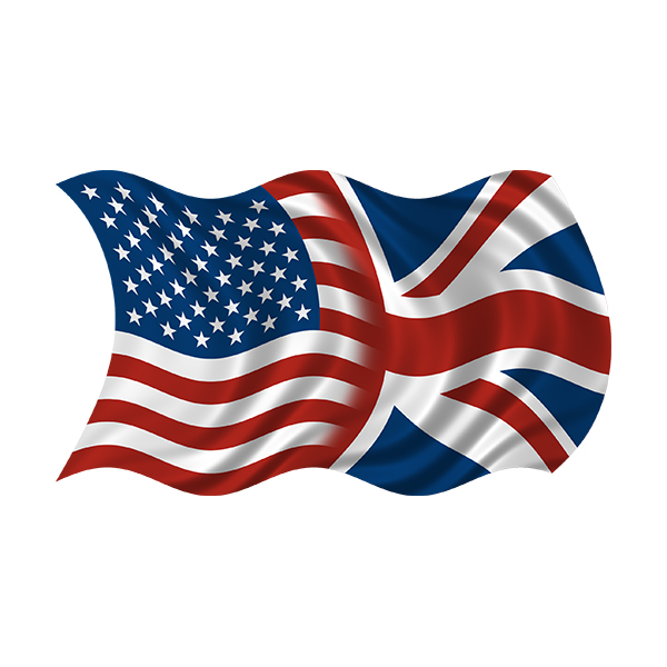 American British Waving Flag Decal Usa Union Jack Britain Sticker Rh