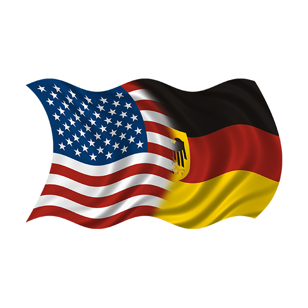 American German Waving Flag Decal USA Germany Car Vinyl Sticker (RH) Rotten Remains