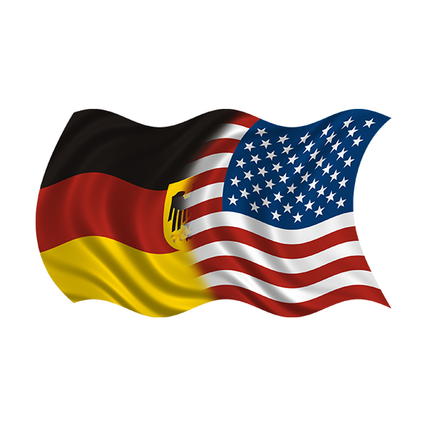 American German Waving Flag Decal USA Germany Car Vinyl Sticker (LH) Rotten Remains