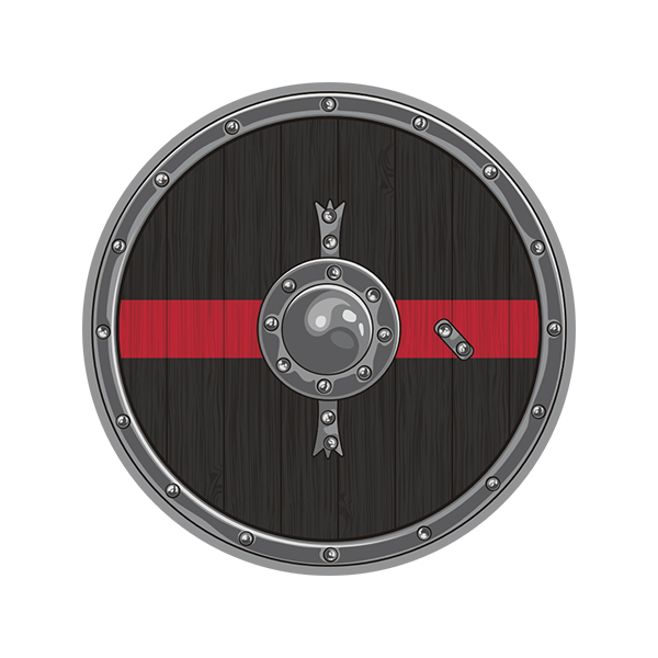 Thin Red Line Viking Warrior Shield Norse Firefighter Sticker Decal Rotten Remains