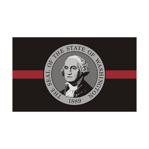 Washington State Flag Thin Red Line WA Firefighter Rescue Sticker Decal Rotten Remains