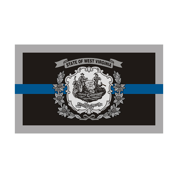 West Virginia State Flag Thin Blue Line WV Police Officer Sheriff Sticker Decal Rotten Remains